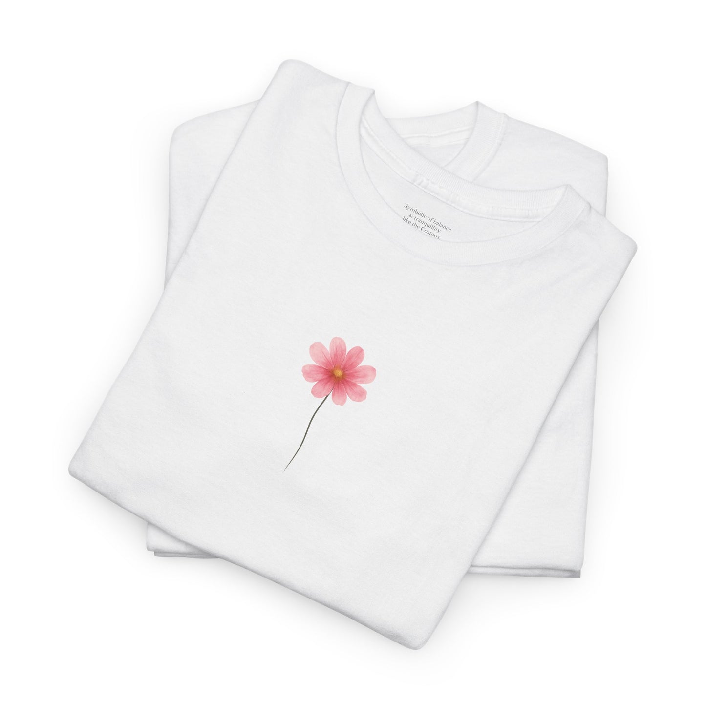 October Cosmos Birth Flower Tee | Minimalist Thoughtful Birthday Gift T-Shirt for Her