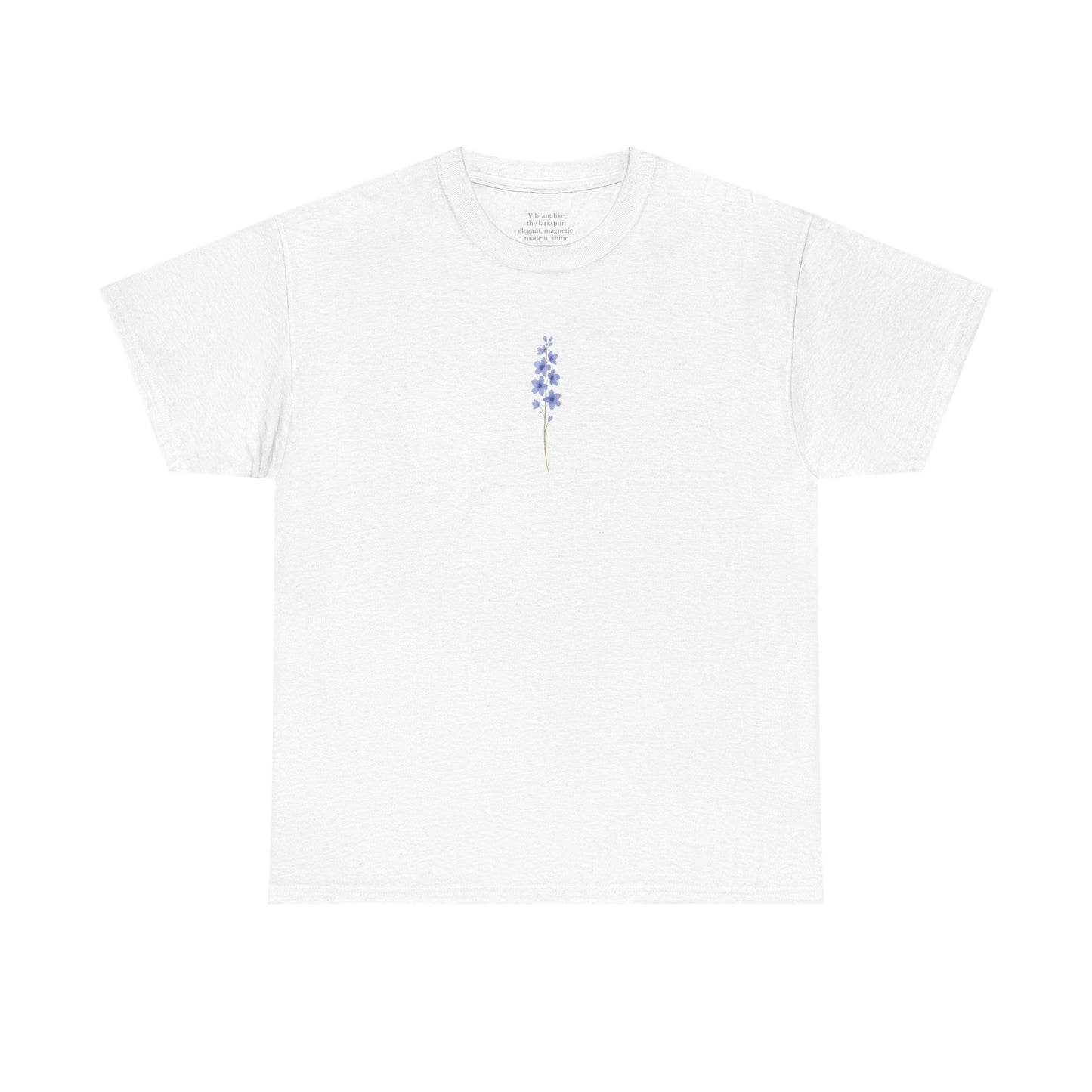 July Larkspur Birth Flower Tee | Minimalist Thoughtful Birthday Gift T-Shirt for Her