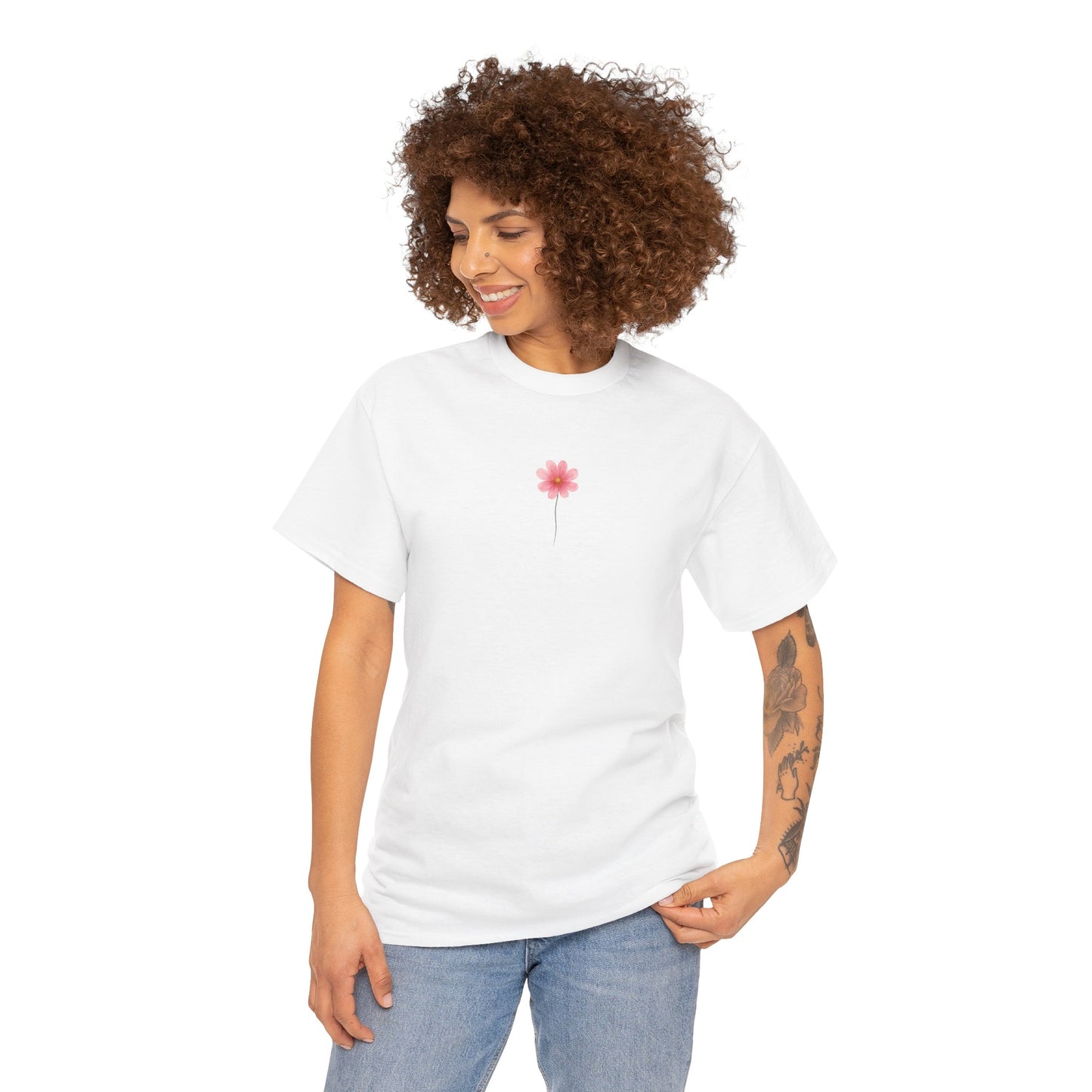 October Cosmos Birth Flower Tee | Minimalist Thoughtful Birthday Gift T-Shirt for Her