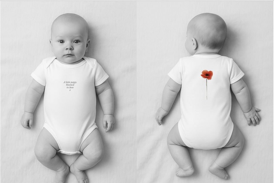 Poppy Baby Grow & Mum Tee | June Birth Flower Gift Set