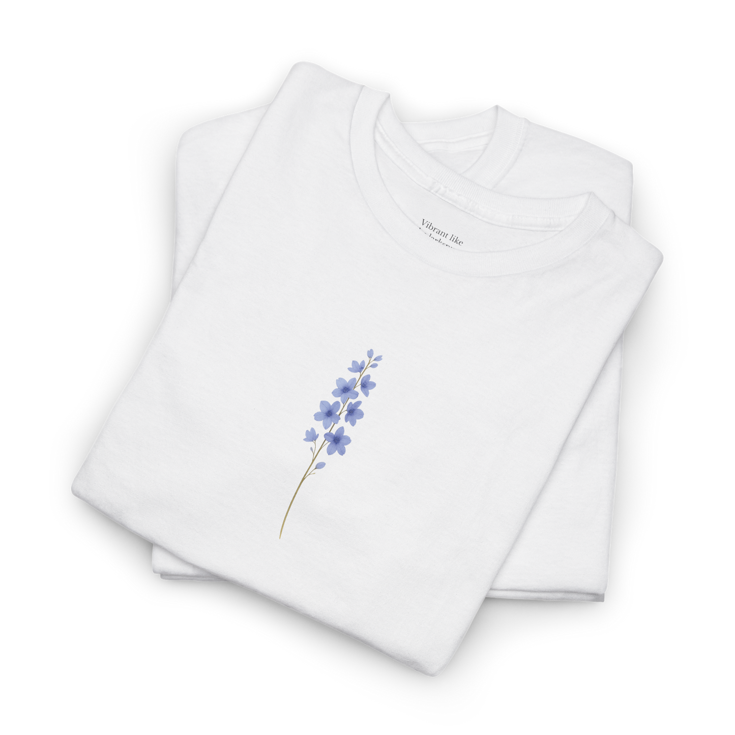 July Larkspur Birth Flower Tee | Minimalist Thoughtful Birthday Gift T-Shirt for Her