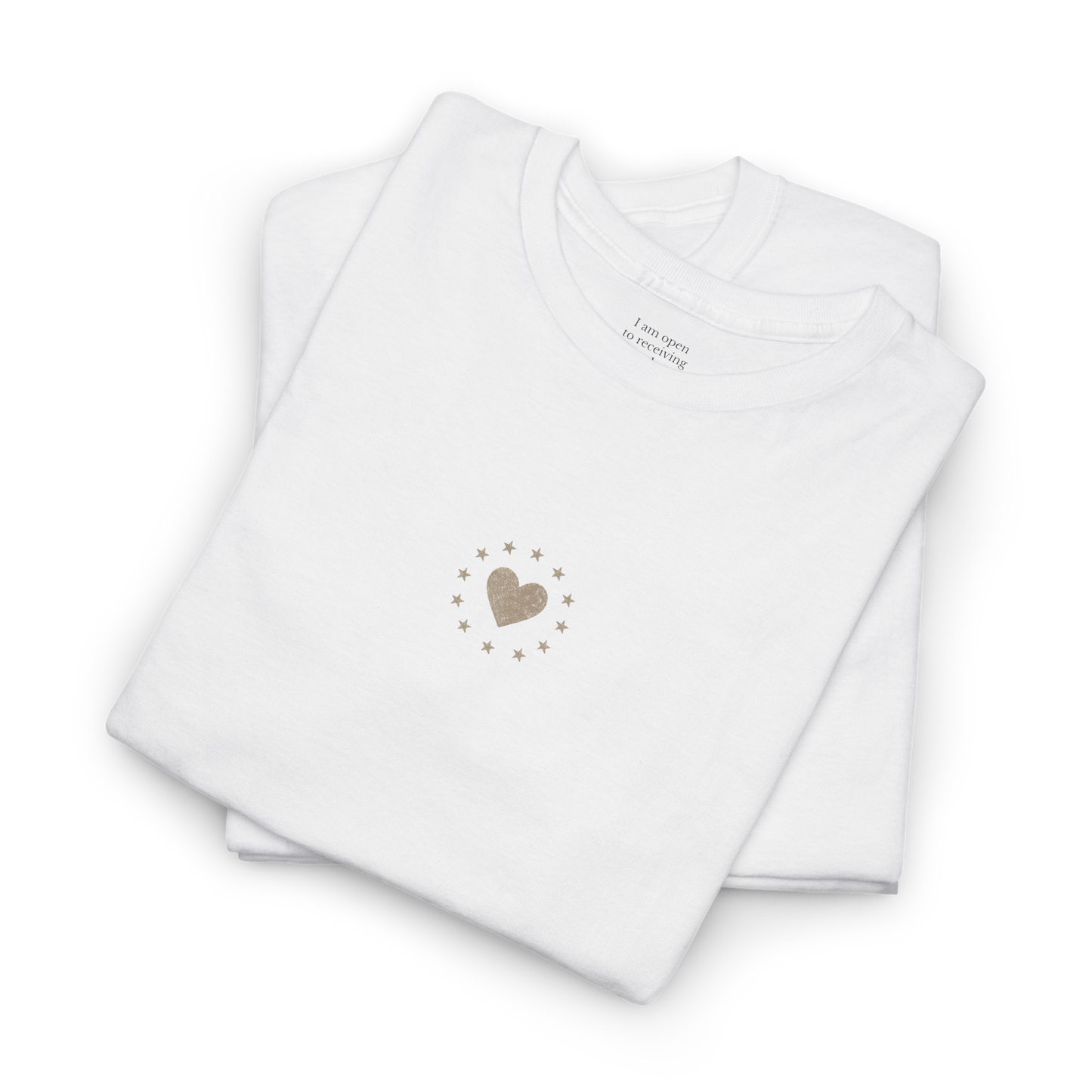 Heart Tee | Hearts and Stars Hidden Manifestation Message T-Shirt