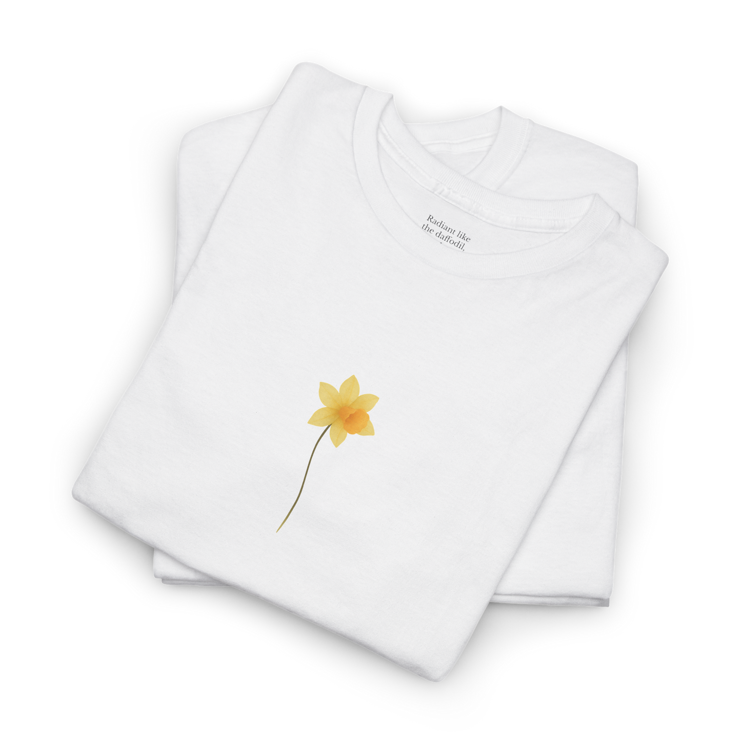 March Daffodil Birth Flower Tee | Minimalist Thoughtful Birthday Gift T-Shirt for Her