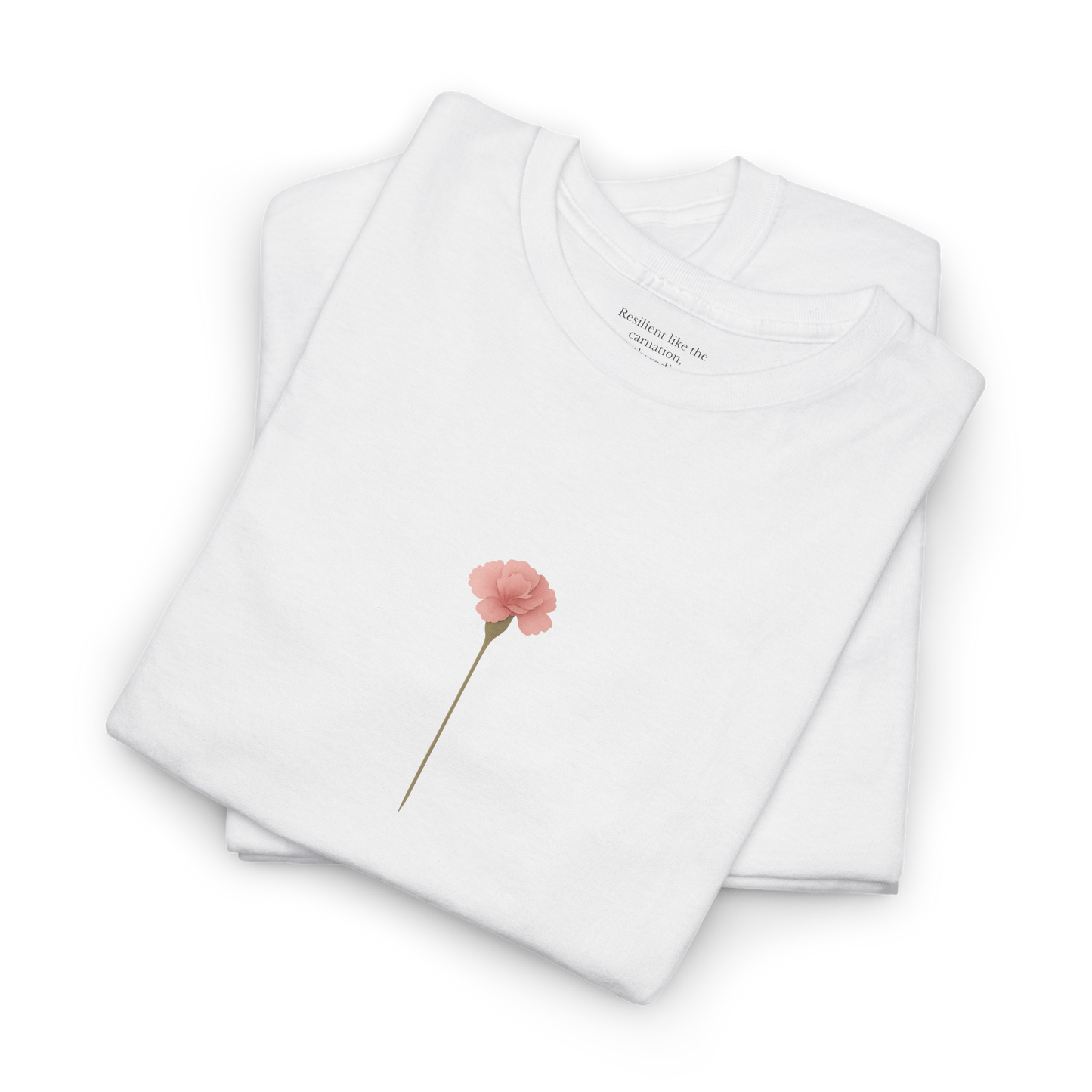 January Carnation Birth Flower Tee | Minimalist Thoughtful Birthday Gift T-Shirt for Her