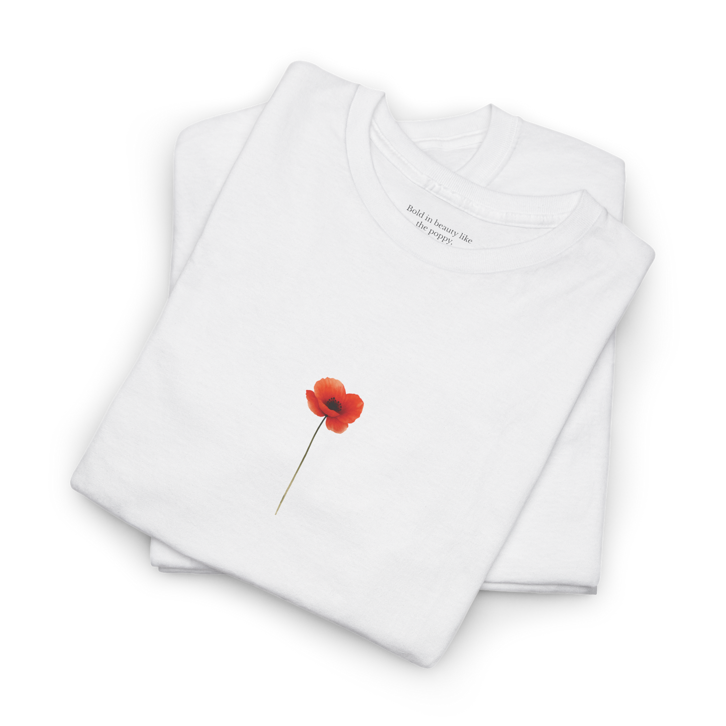 August Poppy Birth Flower Tee | Minimalist Thoughtful Birthday Gift T-Shirt for Her