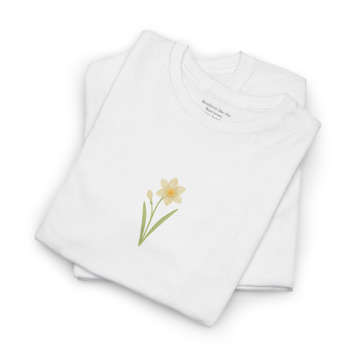 December Narcissus Birth Flower Tee | Minimalist Thoughtful Birthday Gift T-Shirt for Her