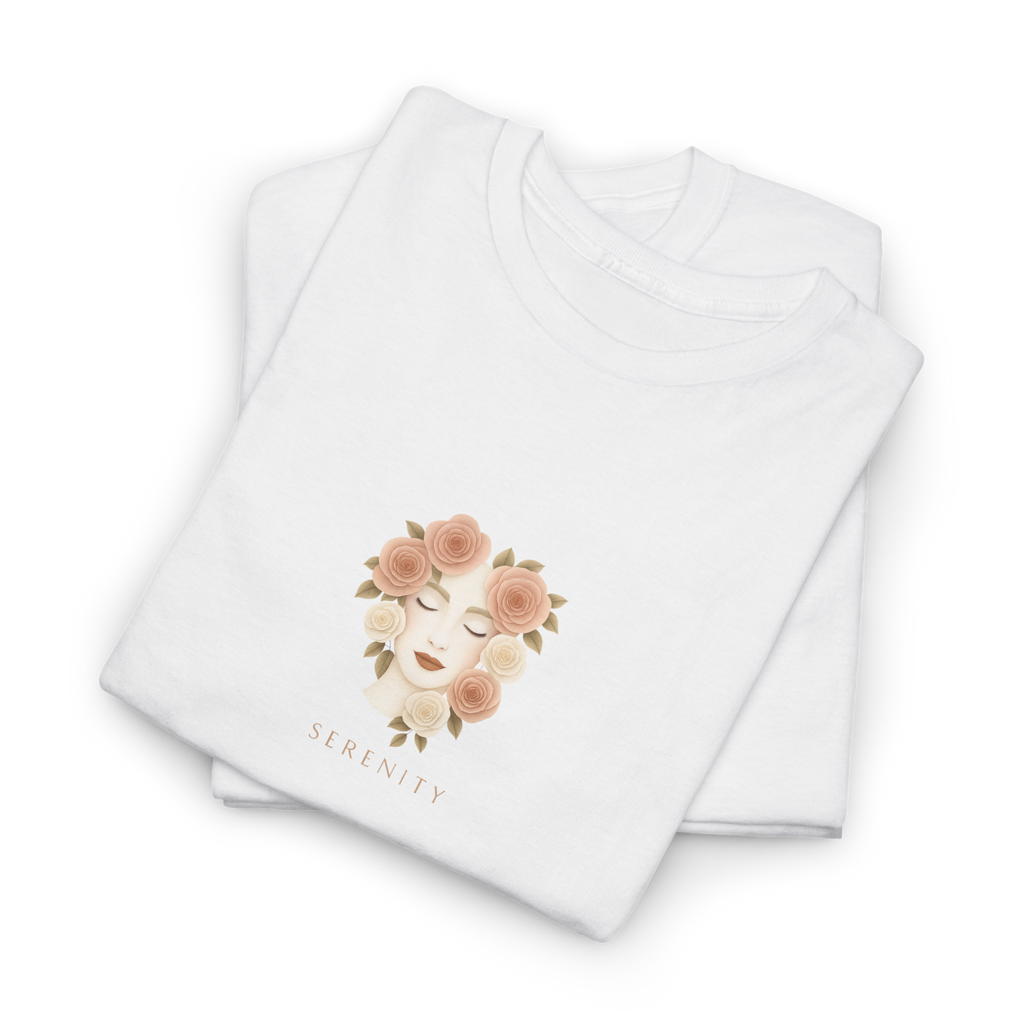 Serenity Tee | Floral Face Line Art Yoga & Meditation T-Shirt