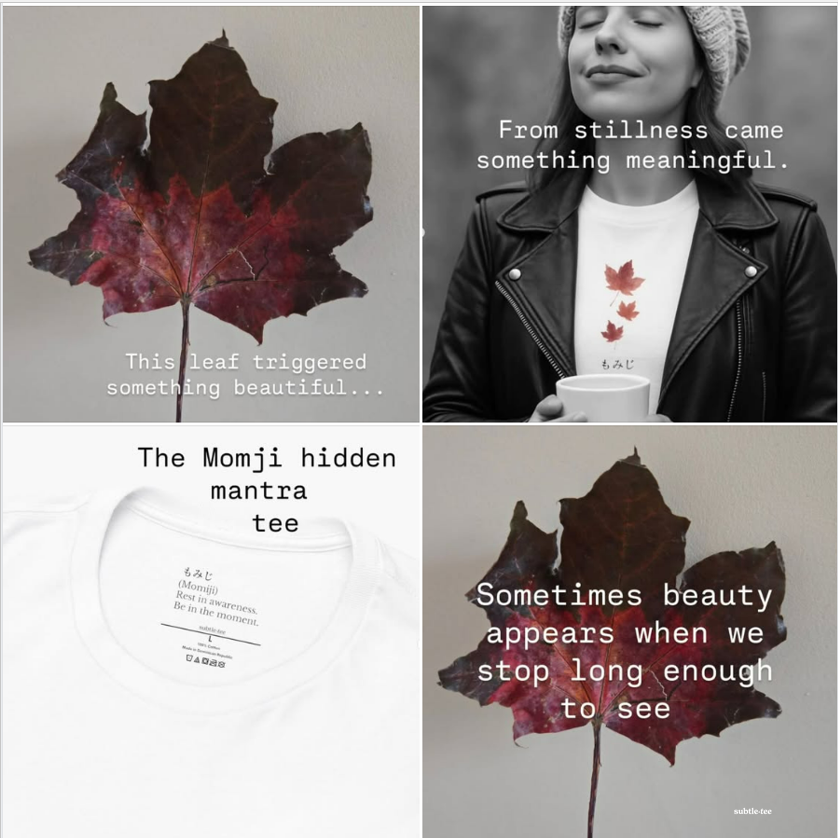 Momiji Tee | Red Maple Leaf Hidden Mantra T-Shirt