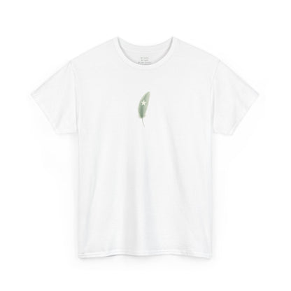 A Minimalist Sage Green Feather Tee | Lucky Symbol, Guidance, Hidden Mantra | Good Luck Gift
