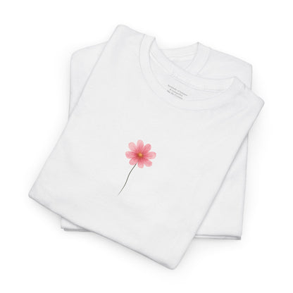 October Cosmos Birth Flower Tee | Minimalist Thoughtful Birthday Gift T-Shirt for Her