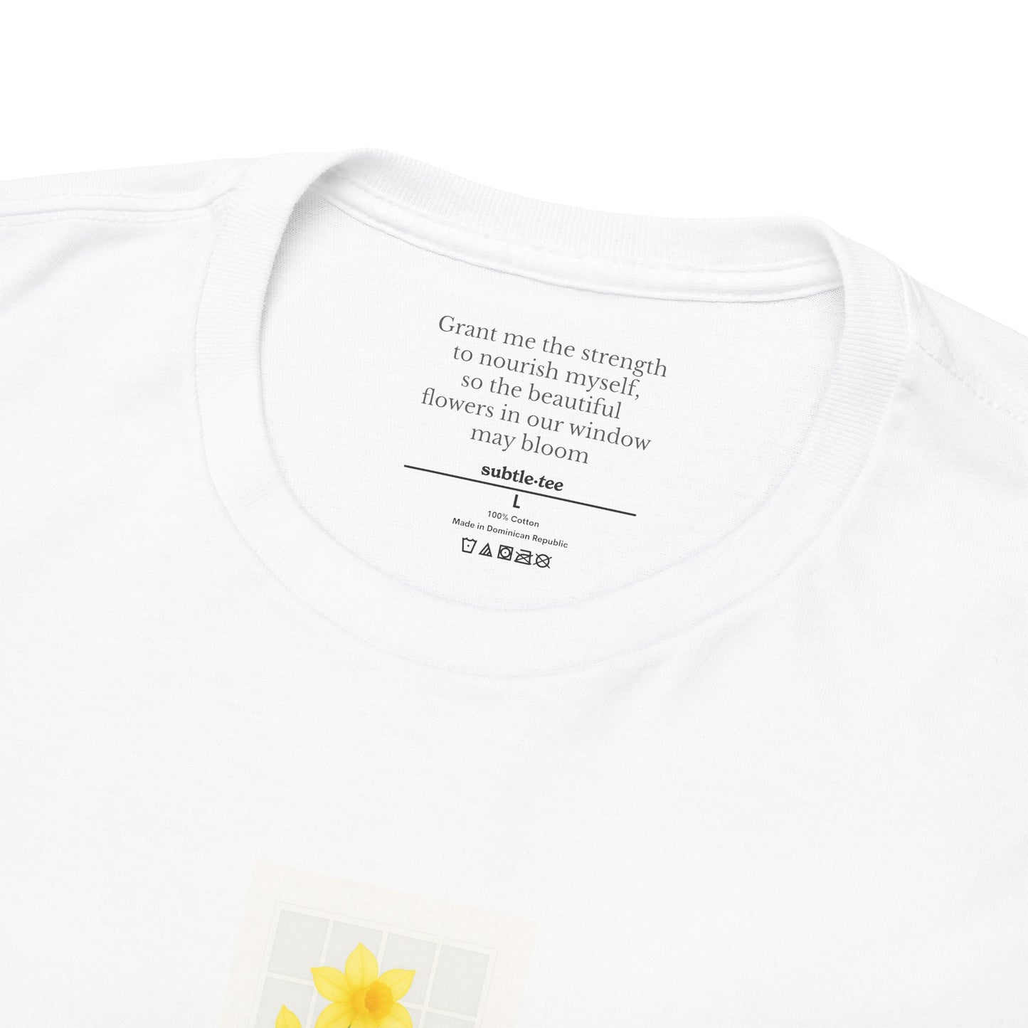 Flowers in the Window | March Daffodil New Mum Tee | Thoughtful Self-Care Gift T-Shirt