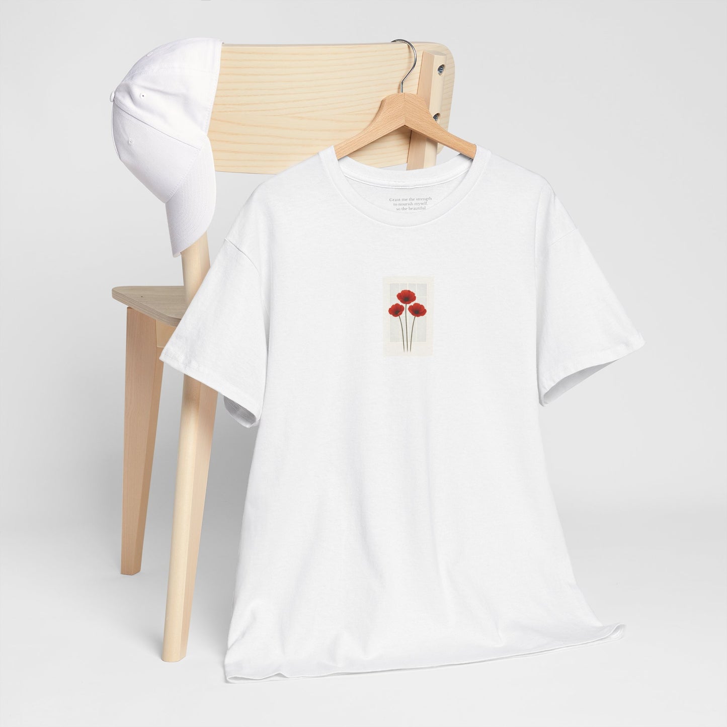 Flowers in the Window | August Poppy New Mum Tee | Thoughtful Self-Care Gift T-Shirt