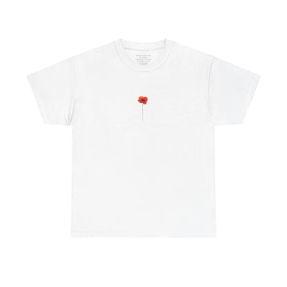 August Poppy Birth Flower Tee | Minimalist Thoughtful Birthday Gift T-Shirt for Her
