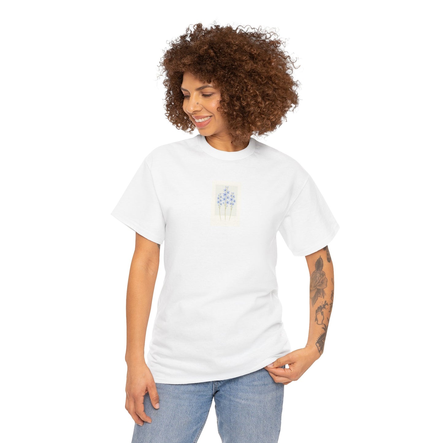 Flowers in the Window | July Larkspur New Mum Tee | Thoughtful Self-Care Gift T-Shirt