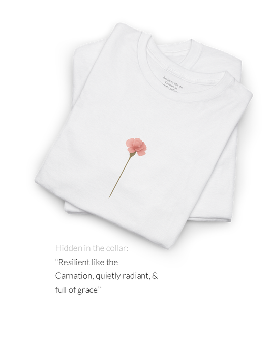 January Carnation Birth Flower Tee | Minimalist Thoughtful Birthday Gift T-Shirt for Her