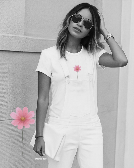 October Cosmos Birth Flower Tee | Minimalist Thoughtful Birthday Gift T-Shirt for Her