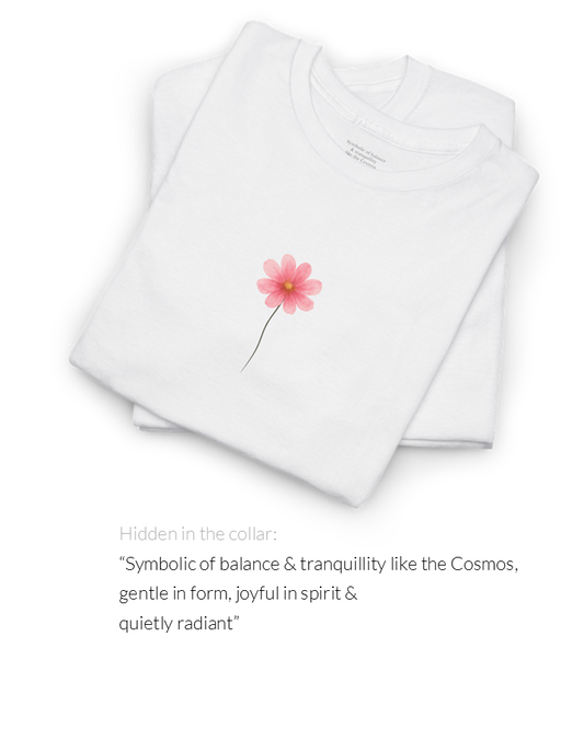 October Cosmos Birth Flower Tee | Minimalist Thoughtful Birthday Gift T-Shirt for Her