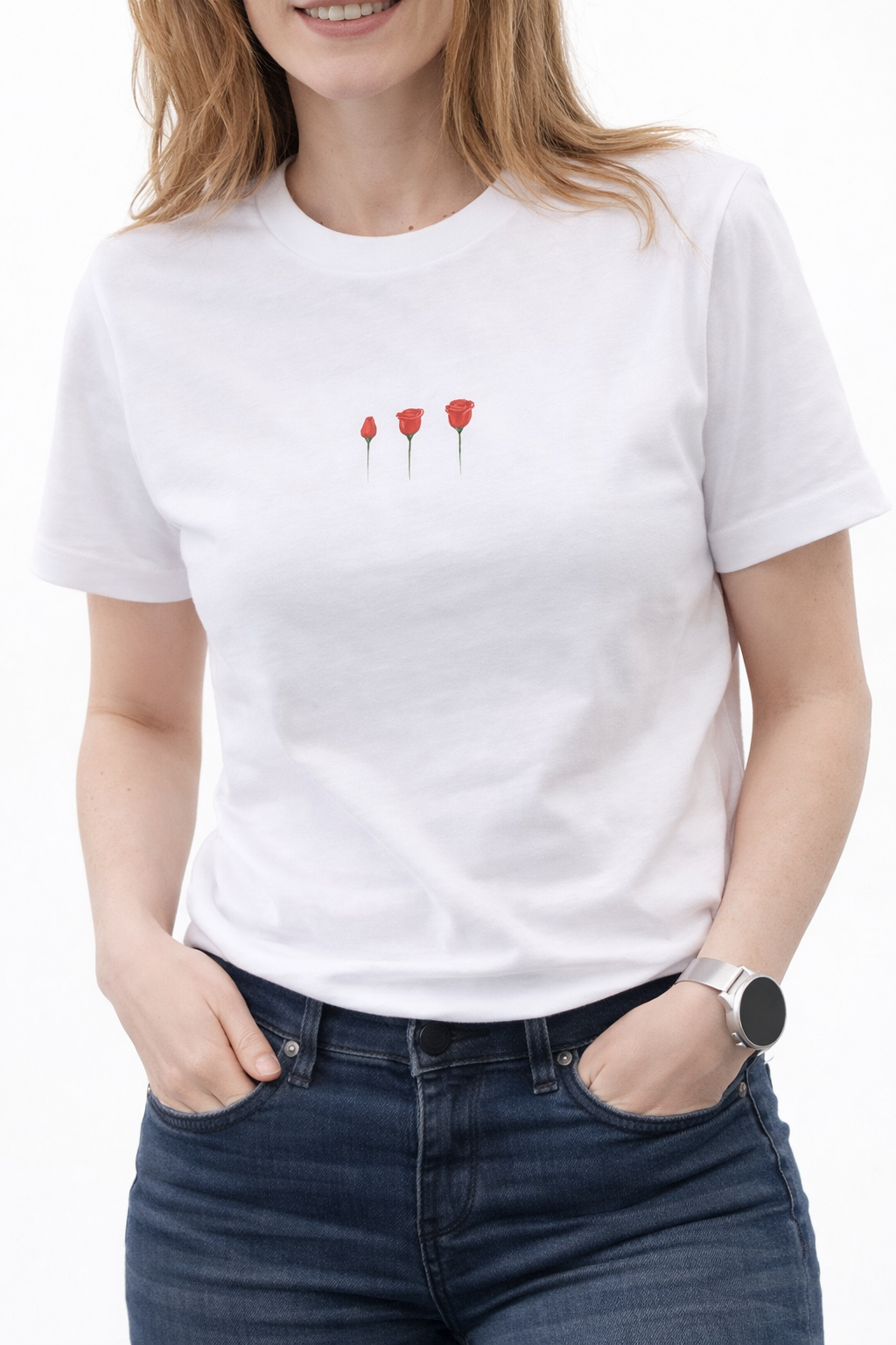 Bit by Bit Tee | Red Rose Uplifting Self-Care Hidden Message T-Shirt