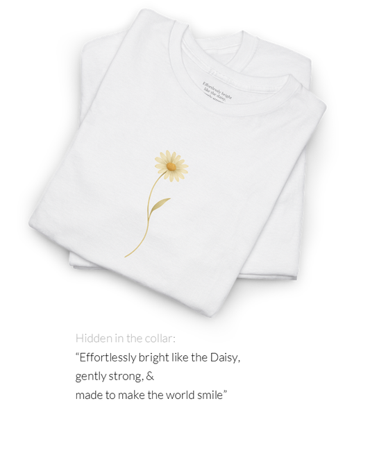 April Daisy Birth Flower Tee | Minimalist Thoughtful Birthday Gift T-Shirt for Her