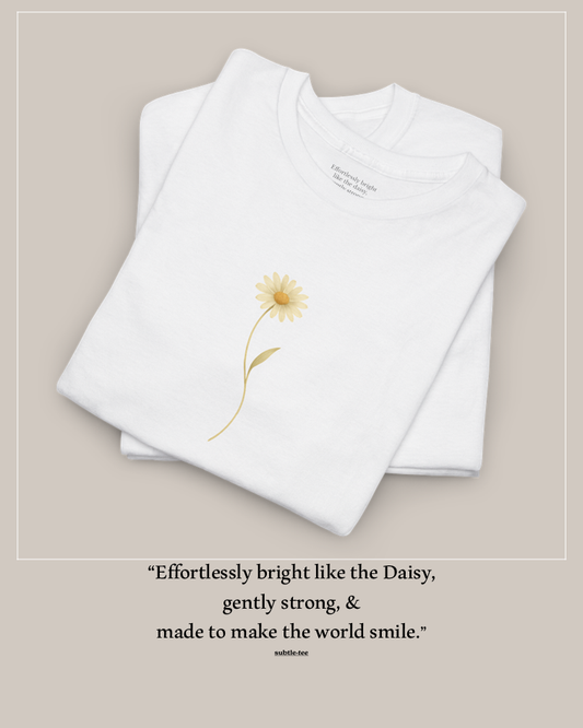 April Daisy Birth Flower Tee | Minimalist Thoughtful Birthday Gift T-Shirt for Her