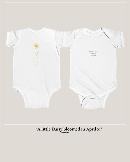 Flowers in the Window | April Daisy Birth Flower Baby Grow | Matching New Baby Gift