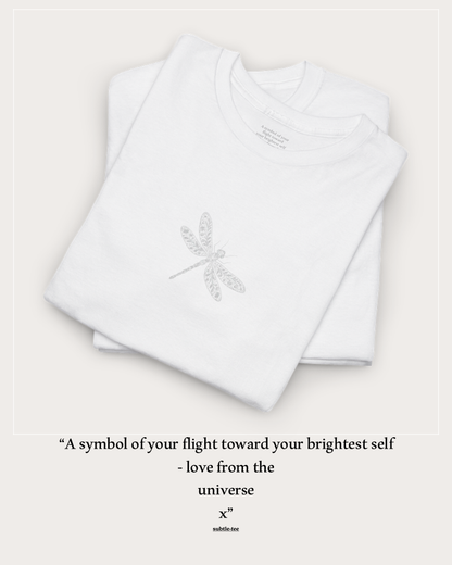 Dragonfly Tee | Inspirational Dragonfly Line Art Hidden Message T-Shirt