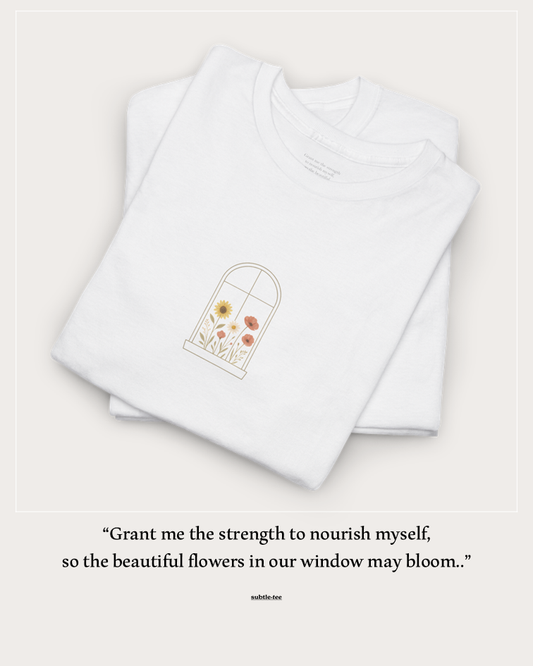 Flowers in the Window Tee | Self-Care Hidden Blessing New Mum Gift T-Shirt