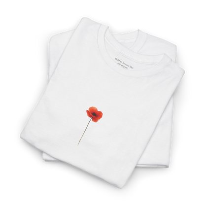 August Poppy Birth Flower Tee | Minimalist Thoughtful Birthday Gift T-Shirt for Her