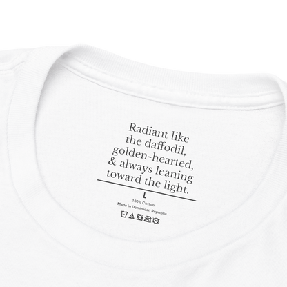 March Daffodil Birth Flower Tee | Minimalist Thoughtful Birthday Gift T-Shirt for Her