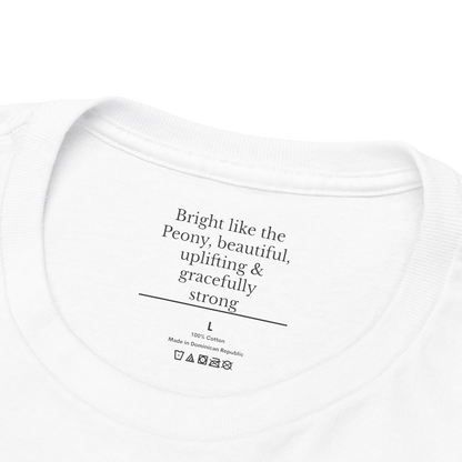 November Peony Birth Flower Tee | Minimalist Thoughtful Birthday Gift T-Shirt for Her