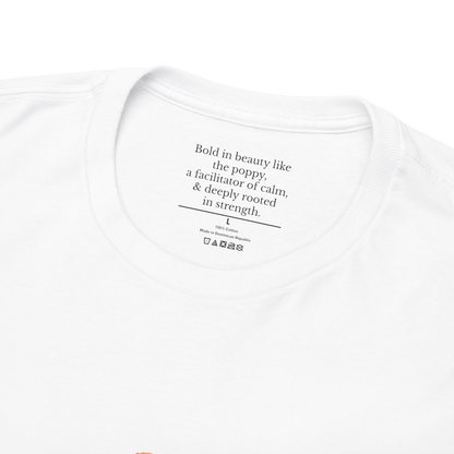 August Poppy Birth Flower Tee | Minimalist Thoughtful Birthday Gift T-Shirt for Her