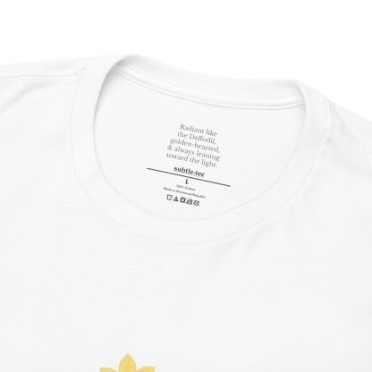 March Daffodil Birth Flower Tee | Minimalist Thoughtful Birthday Gift T-Shirt for Her