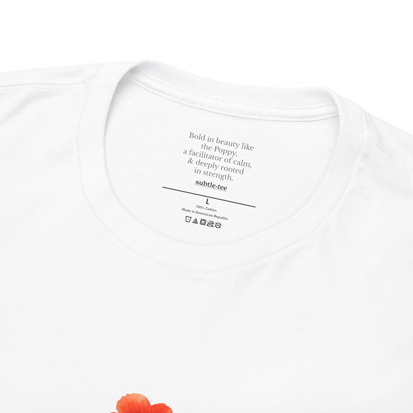 August Poppy Birth Flower T-Shirt | Minimalist Hidden Message Birthday Gift for Her