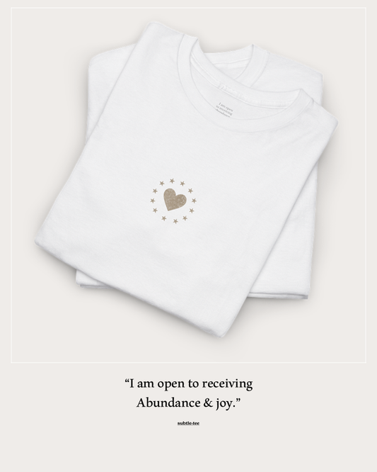 Heart Tee | Hearts and Stars Hidden Manifestation Message T-Shirt