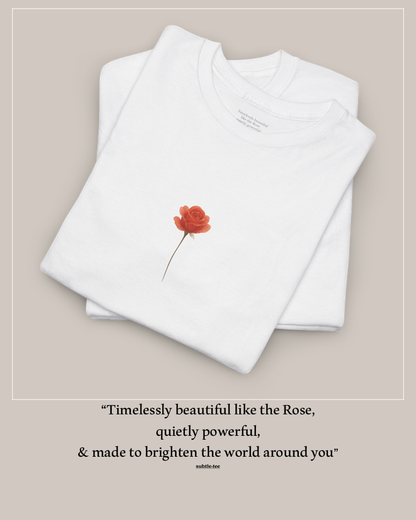 June Rose Birth Flower Tee | Minimalist Thoughtful Birthday Gift T-Shirt for Her