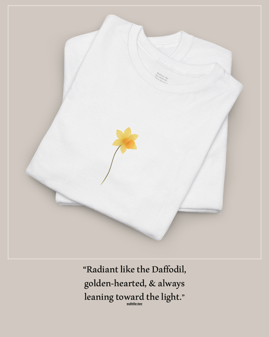 March Daffodil Birth Flower Tee | Minimalist Thoughtful Birthday Gift T-Shirt for Her