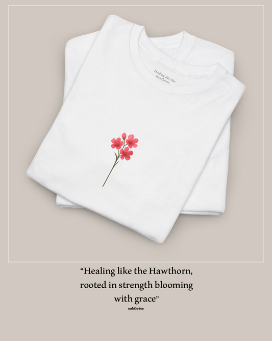May Hawthorn Birth Flower Tee | Minimalist Thoughtful Birthday Gift T-Shirt for Her