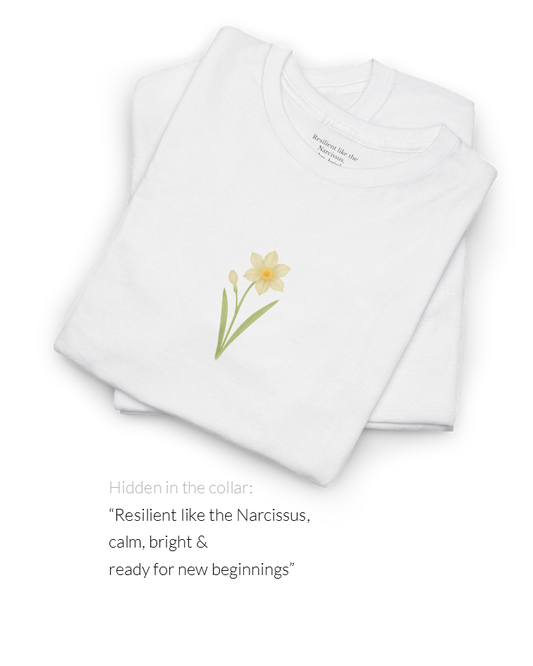 December Narcissus Birth Flower Tee | Minimalist Thoughtful Birthday Gift T-Shirt for Her
