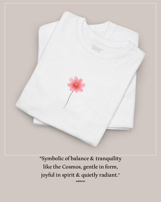 October Cosmos Birth Flower Tee | Minimalist Thoughtful Birthday Gift T-Shirt for Her