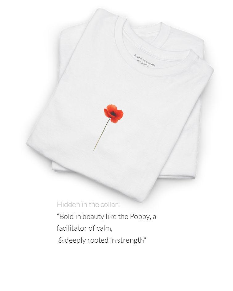 August Poppy Birth Flower T-Shirt | Minimalist Hidden Message Birthday Gift for Her