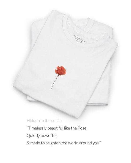 June Rose Birth Flower Tee | Minimalist Thoughtful Birthday Gift T-Shirt for Her