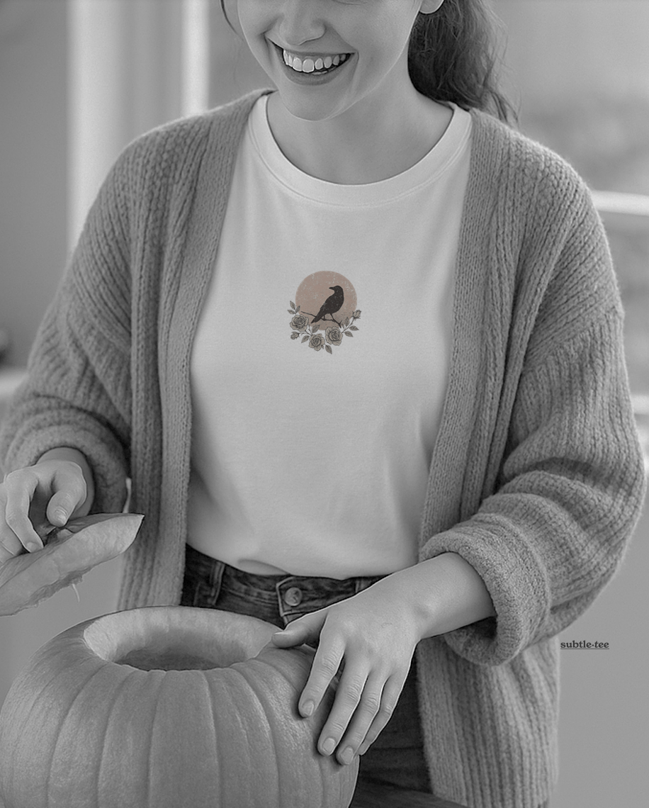 Raven Gothic Halloween T-Shirt design