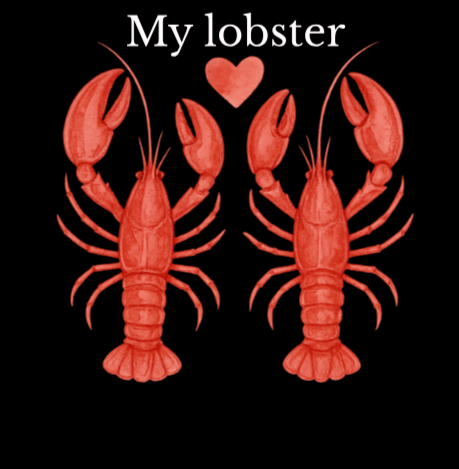 My Lobster Tee | Minimalist Valentine Hidden Message T-Shirt for Him