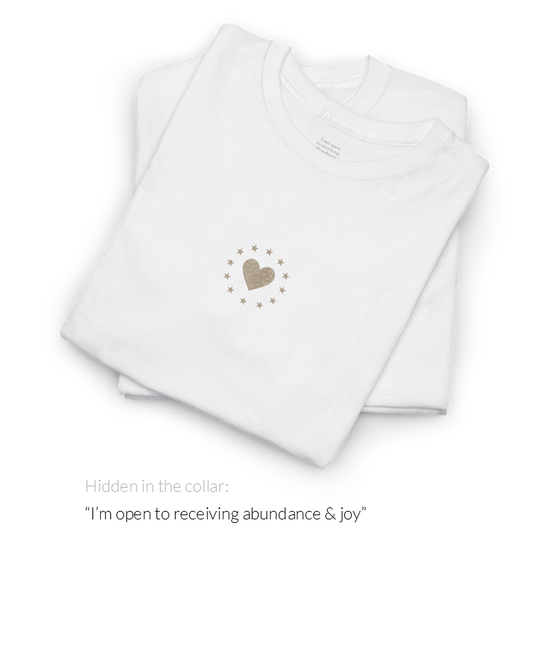 Heart Tee | Hearts and Stars Hidden Manifestation Message T-Shirt