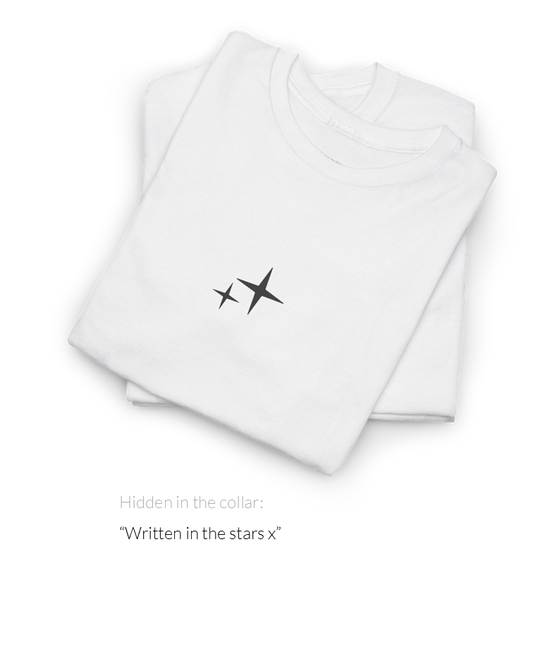 Written in the Stars Tee | Minimalist Romantic Hidden Message T-Shirt for Her