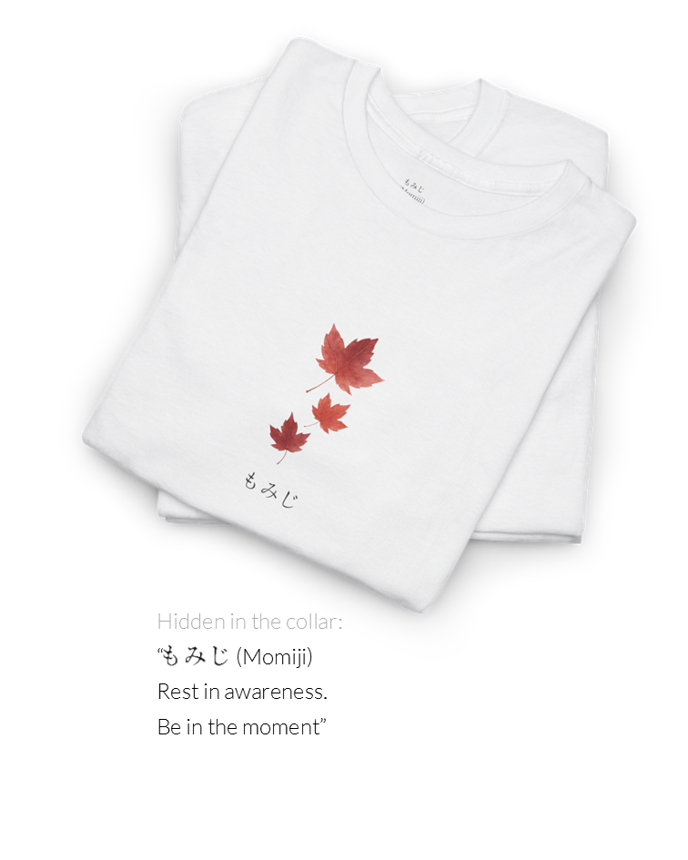 Momiji Tee | Red Maple Leaf Hidden Mantra T-Shirt
