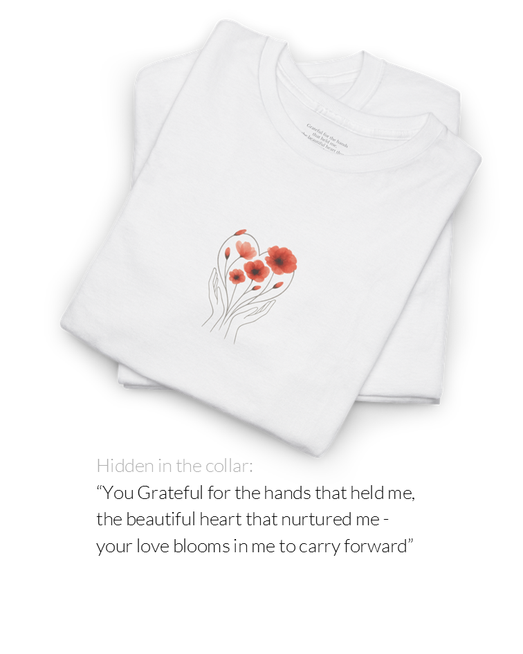 Hands That Held Me Tee | Heart, Hands & Poppy Heartfelt Gift for Mum T-Shirt