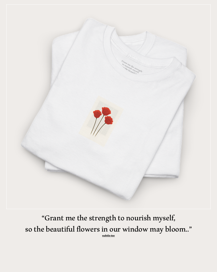 Flowers in the Window | June Rose New Mum Tee | Thoughtful Self-Care Gift T-Shirt