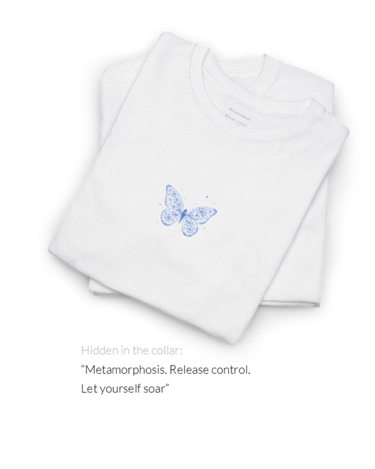 Metamorphosis Butterfly Tee | Minimalist Transformation Hidden Message T-Shirt
