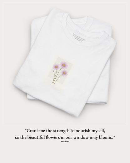 Flowers in the Window | September Aster New Mum Tee | Thoughtful Self-Care Gift T-Shirt